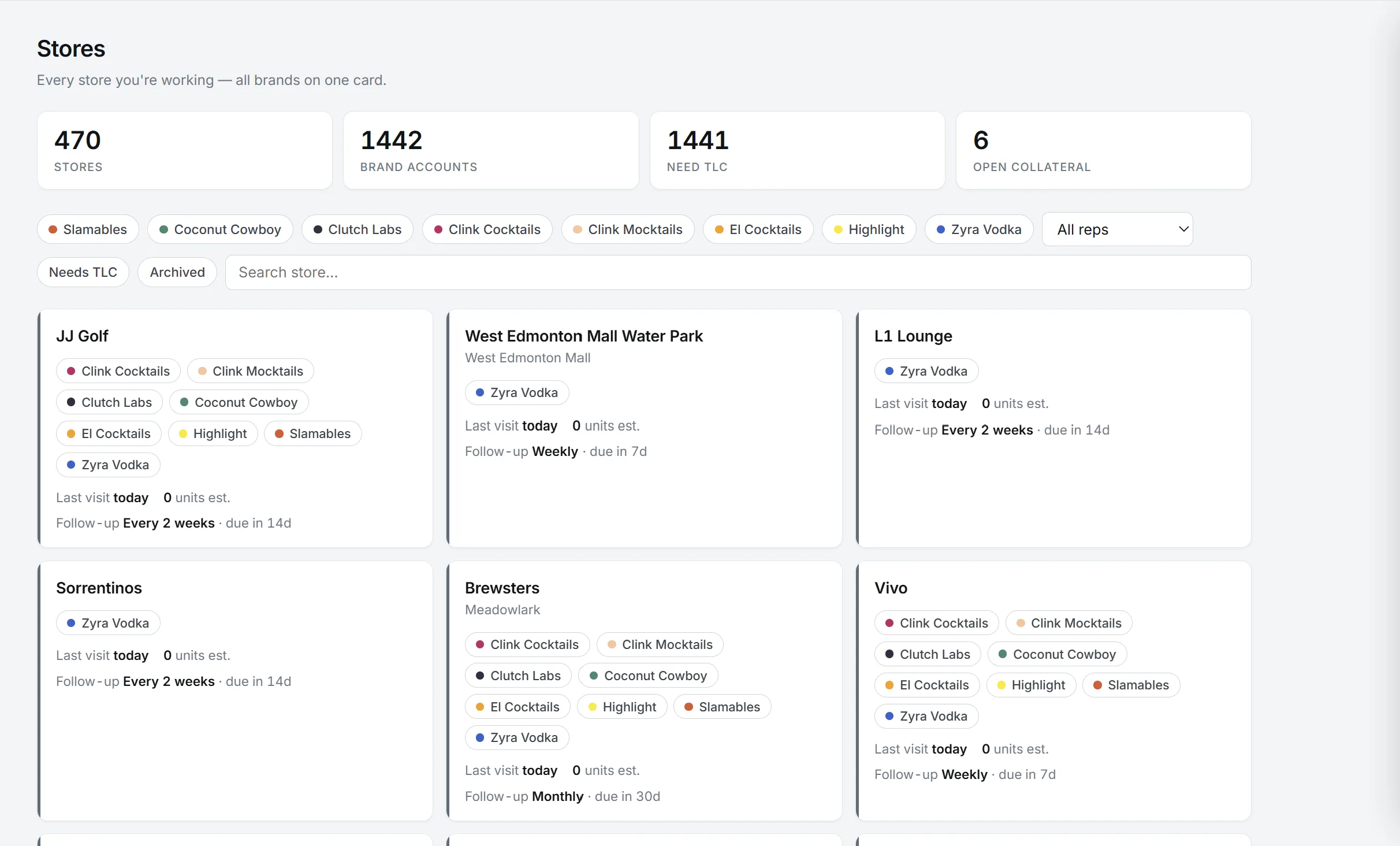 Field-marketing CRM store tracker