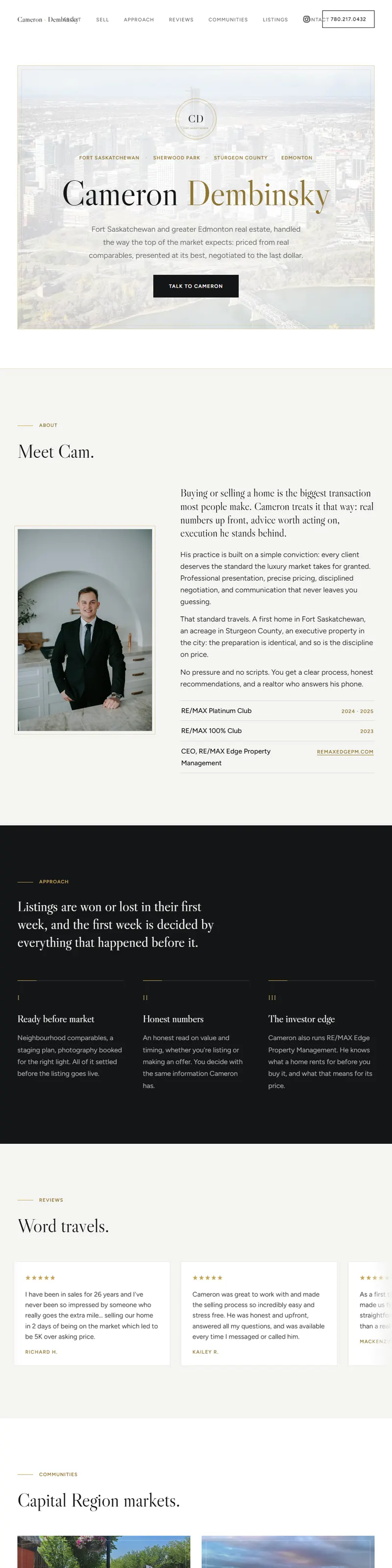 Cameron Dembinsky real estate website